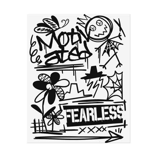 Fearless Motivational Wall Art, Inspirational Decor, Rolled Posters for Home or Office, Gift for Students, Encouragement Print