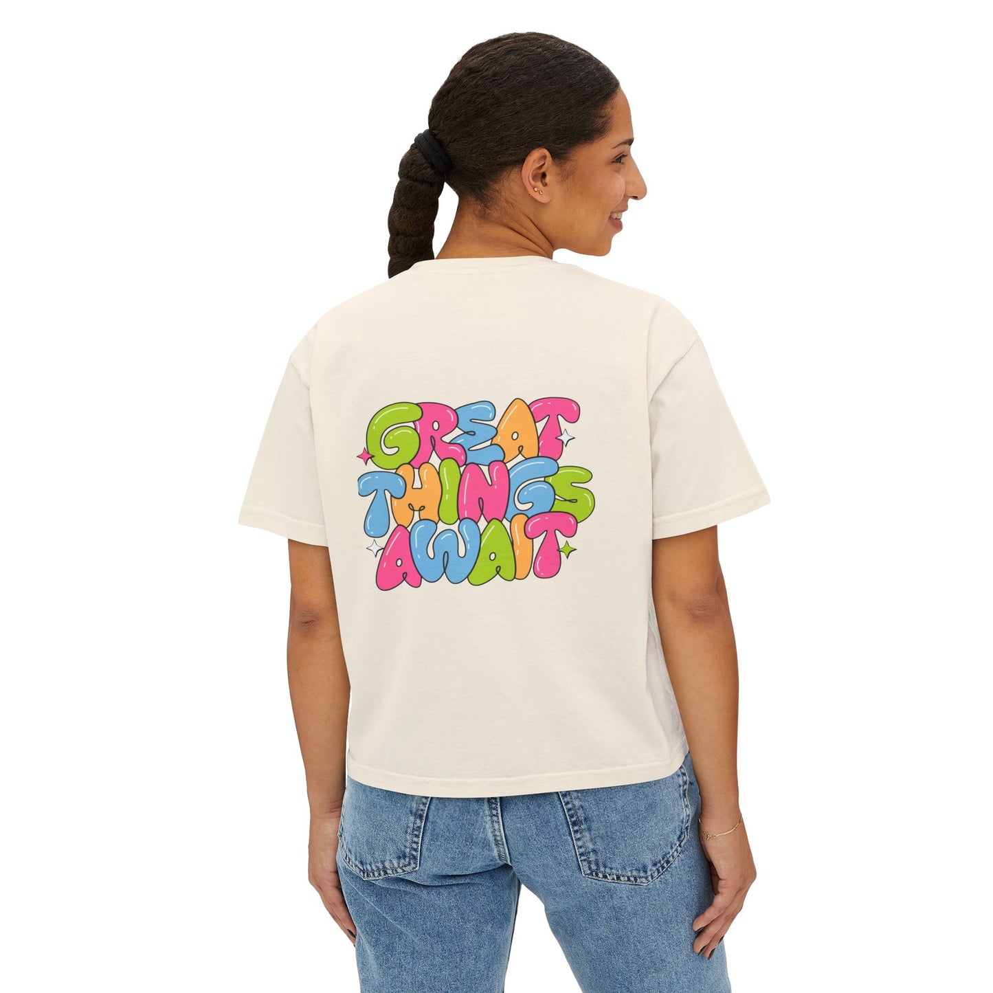 Women's Boxy Tee Great Things Await