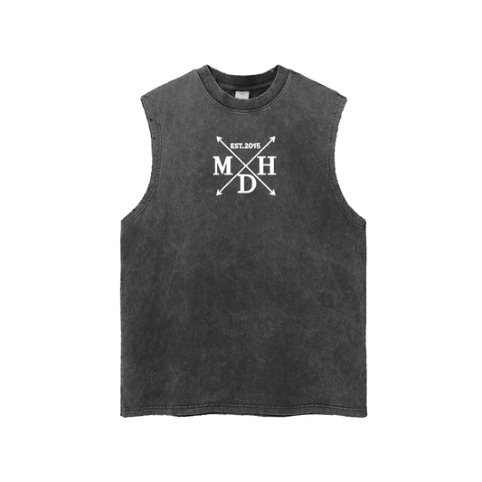 Culture in Motion Snow Washed Frayed Hem Tank Top