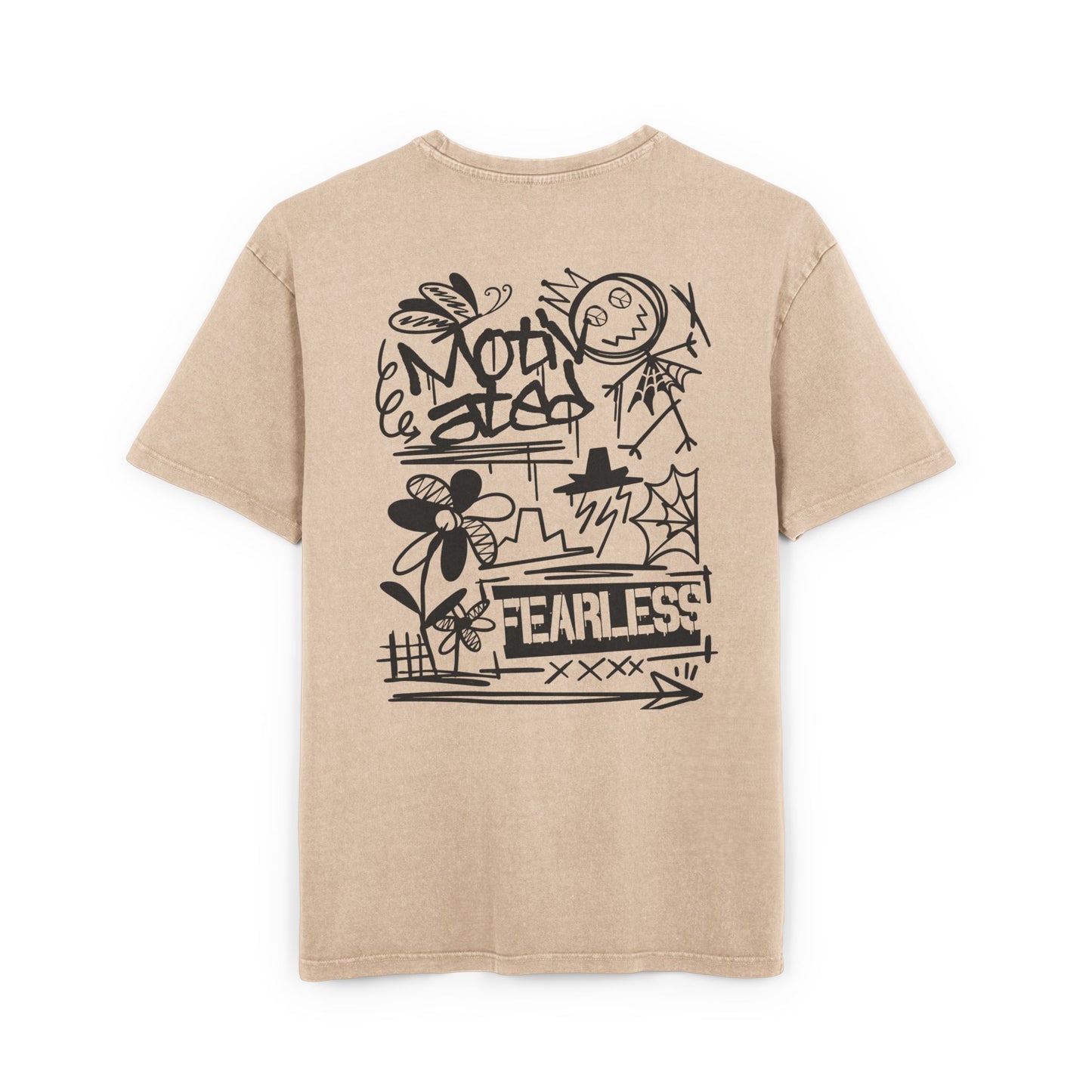 Fearless Graffiti Oversized Acid Wash Tee
