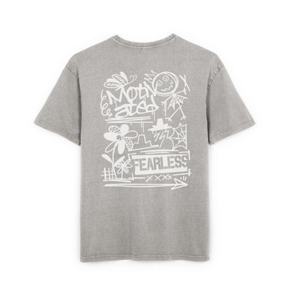 Fearless Graffiti Oversized Acid Wash Tee