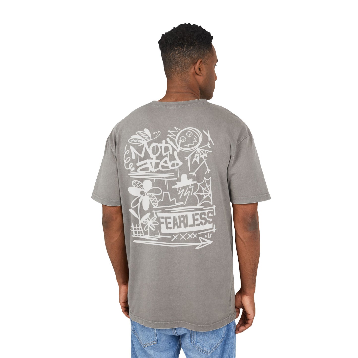Fearless Graffiti Oversized Acid Wash Tee
