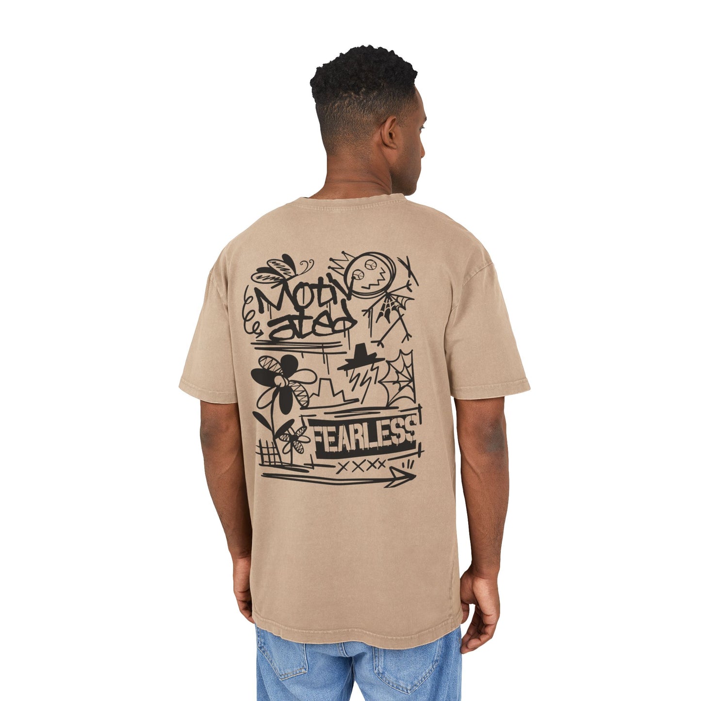 Fearless Graffiti Oversized Acid Wash Tee