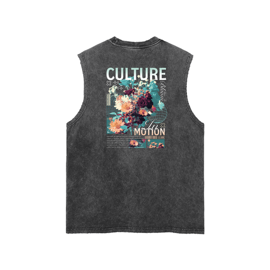 Culture in Motion Snow Washed Frayed Hem Tank Top