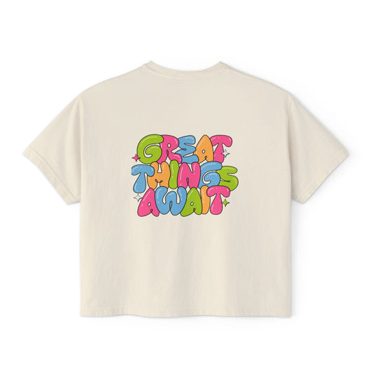 Women's Boxy Tee Great Things Await