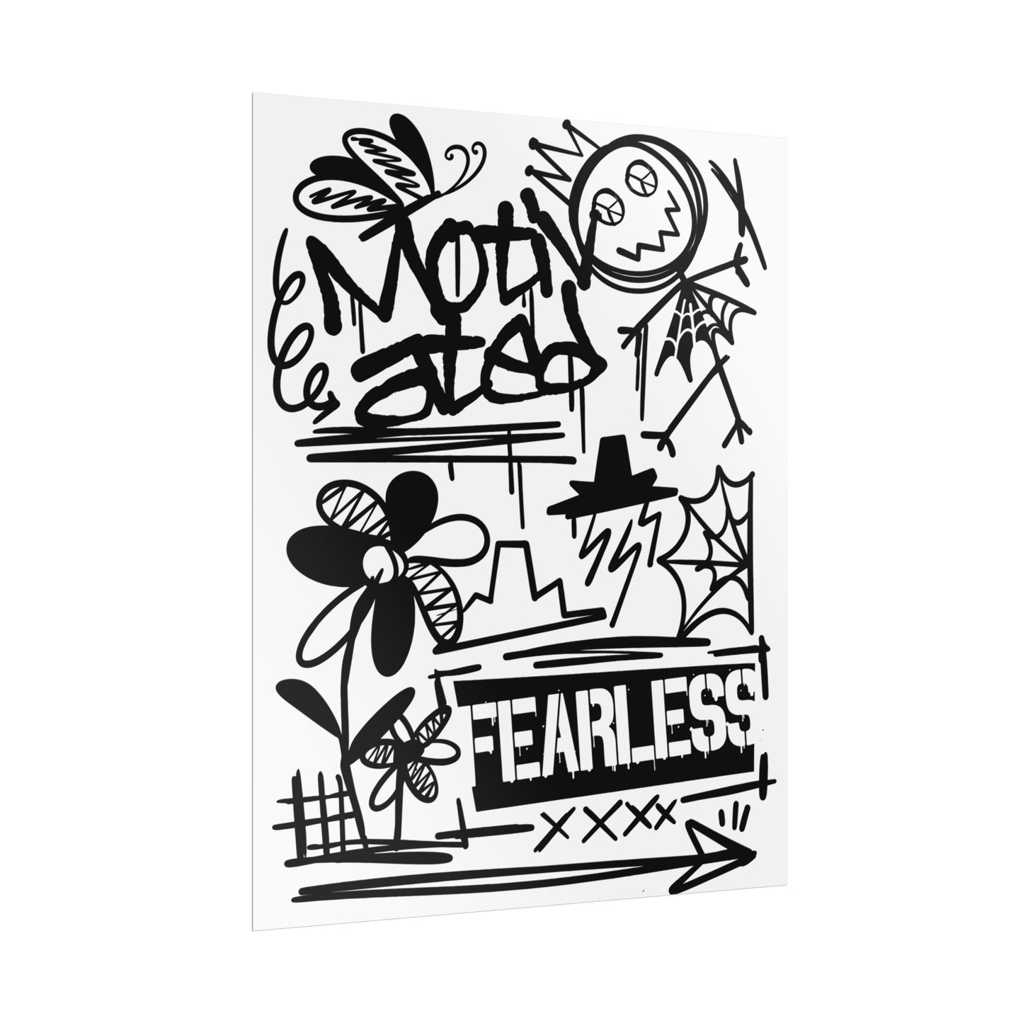 Fearless Motivational Wall Art, Inspirational Decor, Rolled Posters for Home or Office, Gift for Students, Encouragement Print