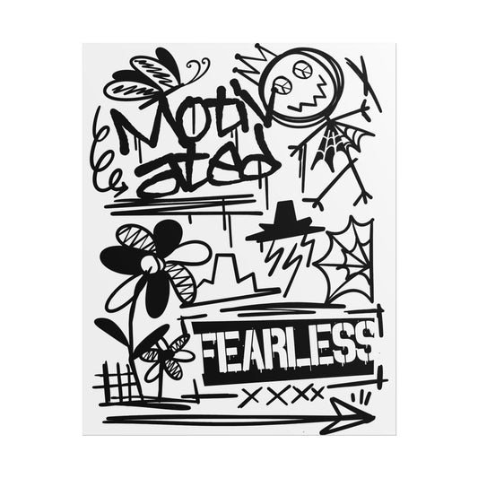 Fearless Motivational Wall Art, Inspirational Decor, Rolled Posters for Home or Office, Gift for Students, Encouragement Print