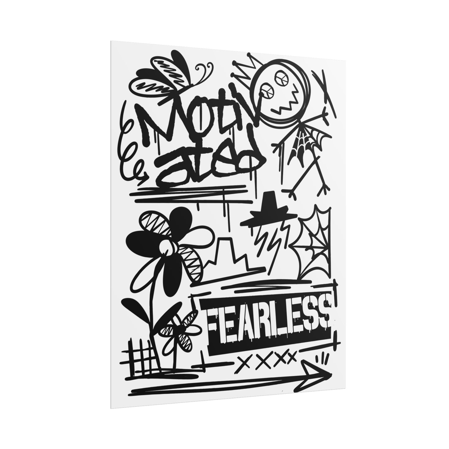 Fearless Motivational Wall Art, Inspirational Decor, Rolled Posters for Home or Office, Gift for Students, Encouragement Print